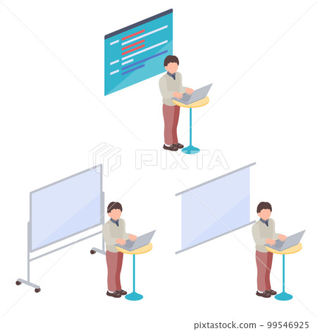 Presentation announcement illustration set 99546925