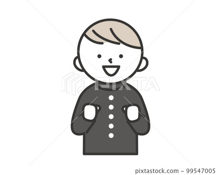 A male student with an excited expression 99547005