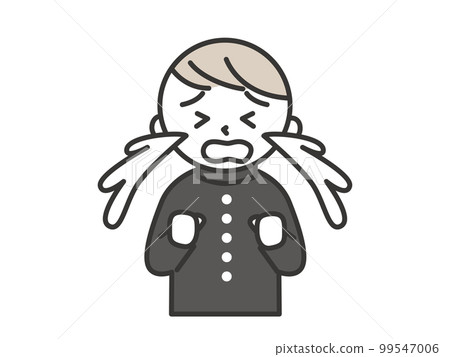 A male student crying with a lot of tears 99547006