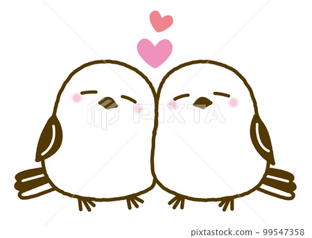 Long-tailed tit couple Long-tailed tit couple 99547358