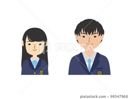 穿著藍色西裝外套制服的高中生(上半身) 穿著藍色西裝外套制服的高中生(上半身) 99547968