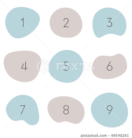 Simple shape number icon light blue purple 99548261