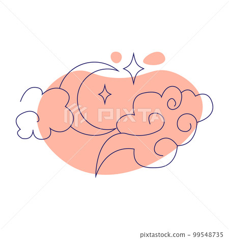 Mystical moon, stars and clouds. Design elements for weddings, tattoos, trendy cover Mystical moon, stars and clouds. Design elements for weddings, tattoos, trendy cover 99548735