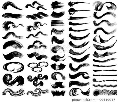 Calligraphy splash brush illustration set 99549047