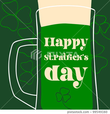 Happy St.Patrick s day text with illustration 99549160