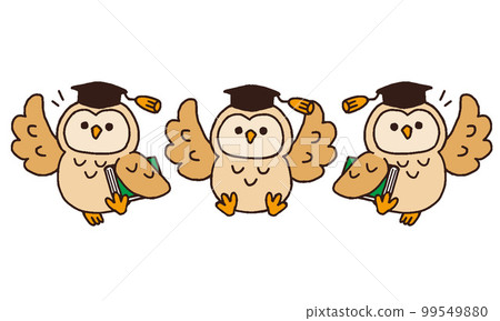 貓頭鷹醫生插圖集（線條圖顏色） 99549880