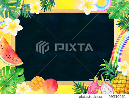 熱帶黑板框背景素材 99550061