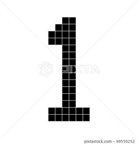 Number 1 one, 3d cube pixel shape minecraft 8 bit Number 1 one, 3d cube pixel shape minecraft 8 bit 99550252