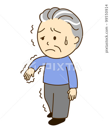 An old man who became hemiplegic due to a stroke 99550914