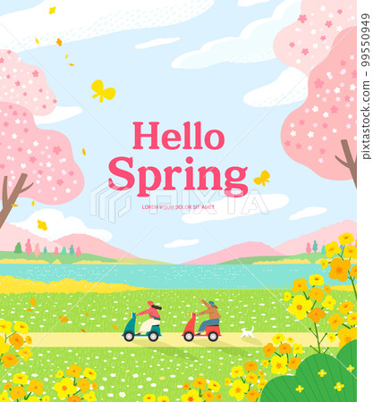 春天，春天的花朵，購物，春天購物，模板 99550949