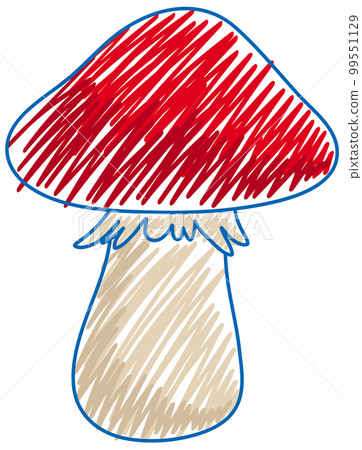 Mushroom in pencil colour sketch simple style 99551129