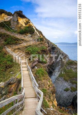 Punta socastro, also called punta fucino do porco. Cliffs and ocean view, Galicia, Spain 99551158