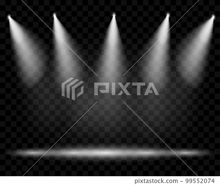 Vector spotlights. Illumination of the scene. Transparent light effects Vector spotlights. Illumination of the scene. Transparent light effects 99552074