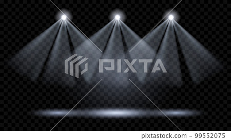 Vector spotlights. Illumination of the scene. Transparent light effects Vector spotlights. Illumination of the scene. Transparent light effects 99552075