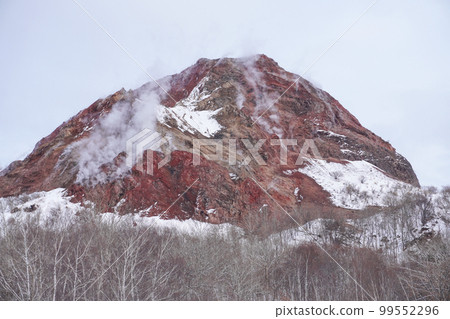 Mt. Showa Shinzan in winter when steam rises 99552296