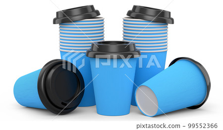 Set of paper coffee cups for cappuccino, americano, espresso, mocha, latte 99552366