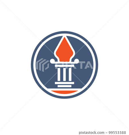 pillar and gunungan wayang icon of javanese law icon vector concept design template 99553388