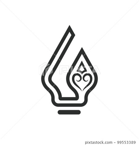 abstract G letter gunungan wayang concept design icon vector template 99553389