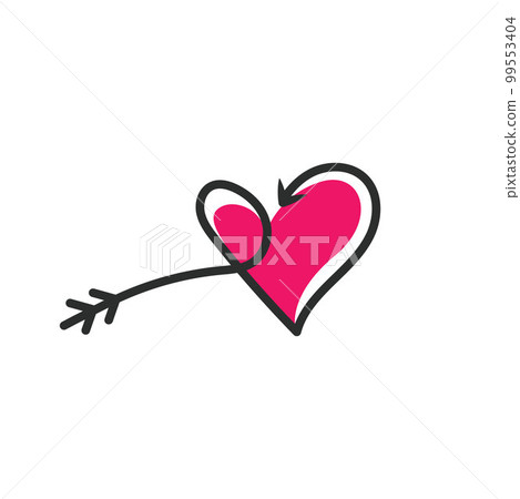 heart arrow line icon vector concept design template 99553404