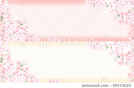 Sakura Yokonaga in full bloom-peach/light brown-Illustration material with different colors and variations Sakura Yokonaga in full bloom-peach/light brown-Illustration material with different colors and variations 99553629