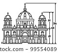 Example scale relationship man to cathedral drawing 99554089