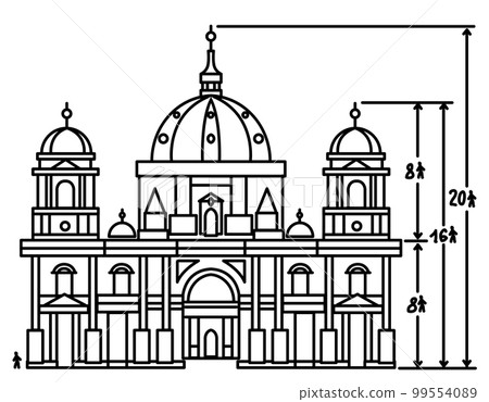 Example scale relationship man to cathedral drawing 99554089
