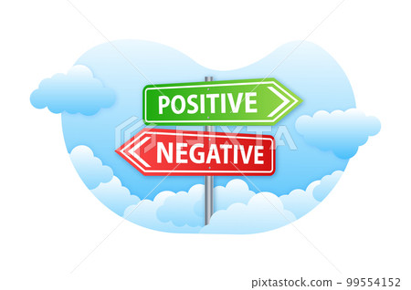 Positive and Negative road sign. Vector illustration. 99554152
