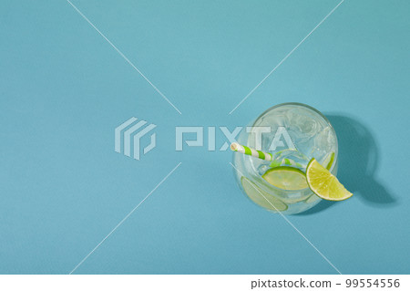 Glass of mojito, delicious fresh summer cocktail, space for text Glass of mojito, delicious fresh summer cocktail, space for text 99554556