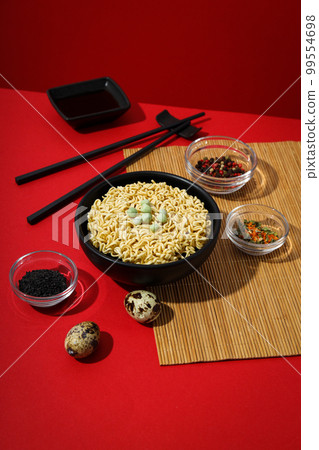 Concept of instant food, tasty instant noodles 99554698