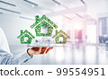 Real estate or construction idea presented by home icon on tablet pc 99554951