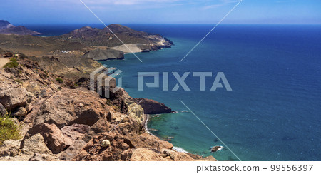 Panoramic View from Vela Blanca Volcanic Dome, Cabo de Gata-Nijar Natural Park, Spain 99556397