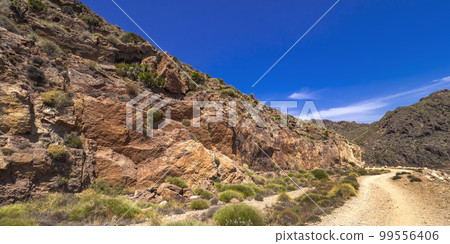 Panoramic View from Vela Blanca Volcanic Dome, Cabo de Gata-Nijar Natural Park, Spain Panoramic View from Vela Blanca Volcanic Dome, Cabo de Gata-Nijar Natural Park, Spain 99556406