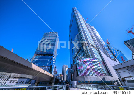 Tokyo cityscape in Japan View of Shibuya station and Sakuragaoka redevelopment. A pink (cherry blossom) pattern appears on the exterior = February 22 Tokyo cityscape in Japan View of Shibuya station and Sakuragaoka redevelopment. A pink (cherry blossom) pattern appears on the exterior = February 22 99556536