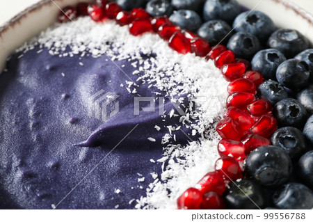 Concept of healthy food with acai smoothie, close up Concept of healthy food with acai smoothie, close up 99556788