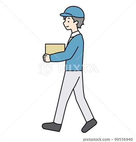 Illustration of a deliveryman carrying courier Illustration of a deliveryman carrying courier 99556940