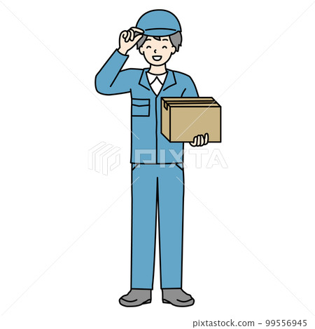 Illustration of a deliveryman carrying courier Illustration of a deliveryman carrying courier 99556945