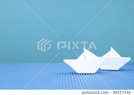 Concept of travel and adventure with paper boats 99557346