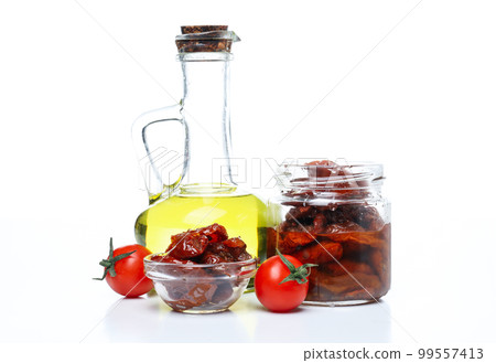 Concept of tasty food - sun-dried tomato, isolated on white background Concept of tasty food - sun-dried tomato, isolated on white background 99557413