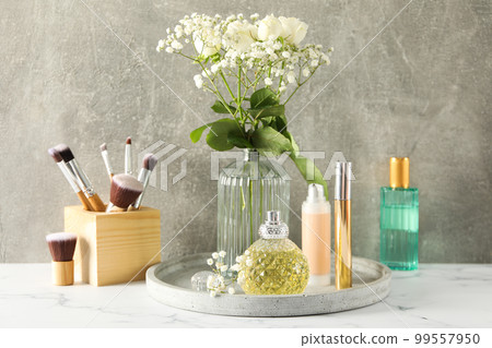 Concept of cosmetic and different female accessories 99557950