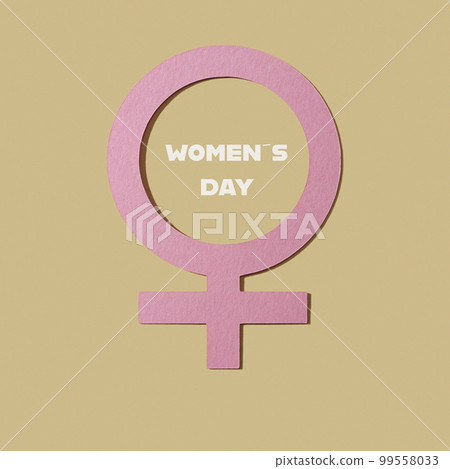 female symbol and text womens day 99558033