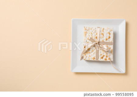 Concept of jewish Passover holiday, space for text 99558095