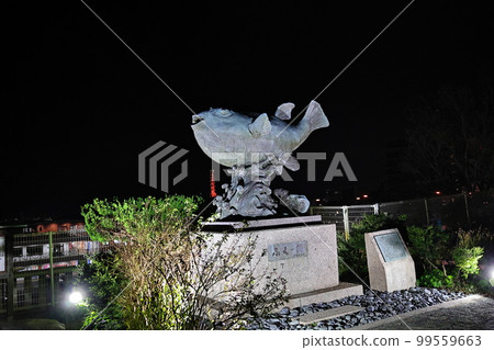 Illuminated Kameyama Hachimangu Shrine Fuku Statue Illuminated Kameyama Hachimangu Shrine Fuku Statue 99559663