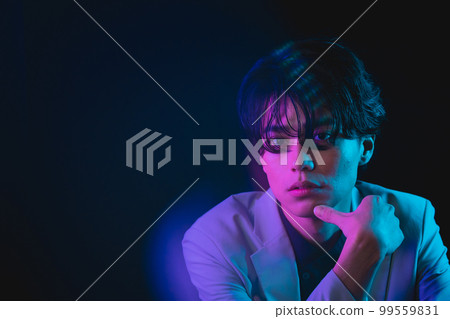 Male portrait black background 99559831