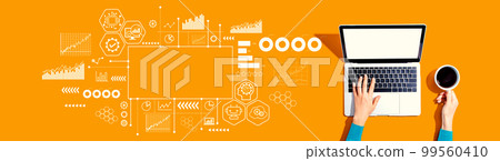 Digital Transformation concept with person using a laptop 99560410