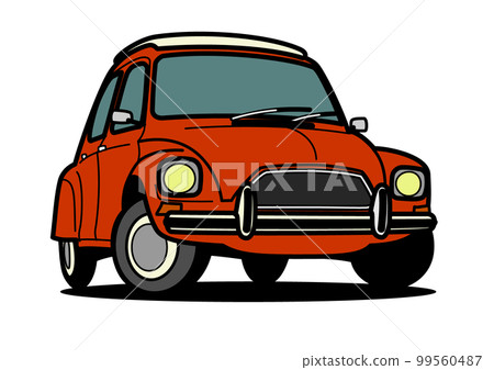 法式緊湊型老爺車紅車插畫 99560487