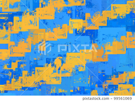Crystal-like summery background material with lots of blue and orange squares Crystal-like summery background material with lots of blue and orange squares 99561069