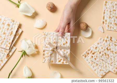 Concept of jewish Passover holiday, top view 99561322