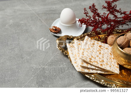 Concept of jewish Passover holiday, space for text 99561327