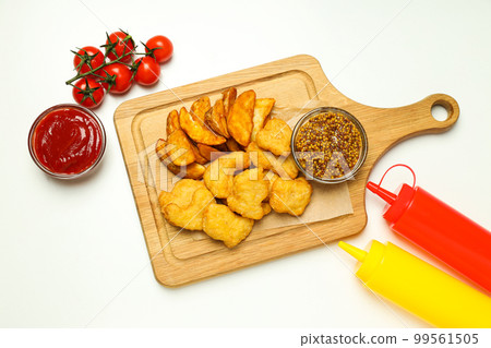 Concept of tasty fast food, nuggets, top view 99561505