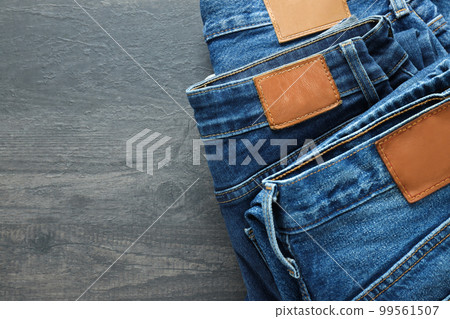 Concept of jeans, casual clothes concept, jeans as daily wear Concept of jeans, casual clothes concept, jeans as daily wear 99561507